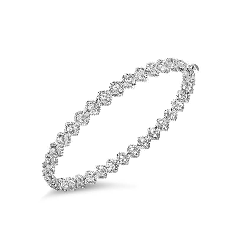 Roberto Coin 18Kt Gold Single Row Diamond Bangle
