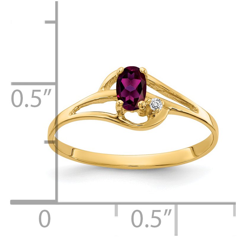 14k White Gold Oval 5x3mm Rhodolite Garnet And Diamond Ring 14k White Gold Oval 5x3mm Rhodolite Garnet And Diamond Ring