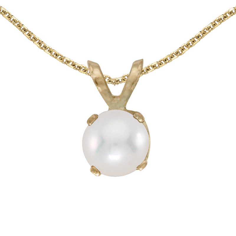 Color Merchants 14k Yellow Gold Freshwater Cultured Pearl Pendant