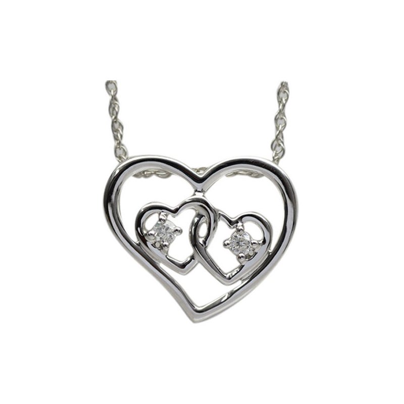 Twogether Silver White Diamond 1/20Ctw Pendant TWO1027-SSWD - Goff