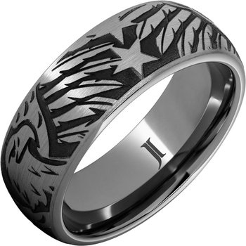 Rugged Tungsten Ring with American Bald Eagle Engraving RMWA007930