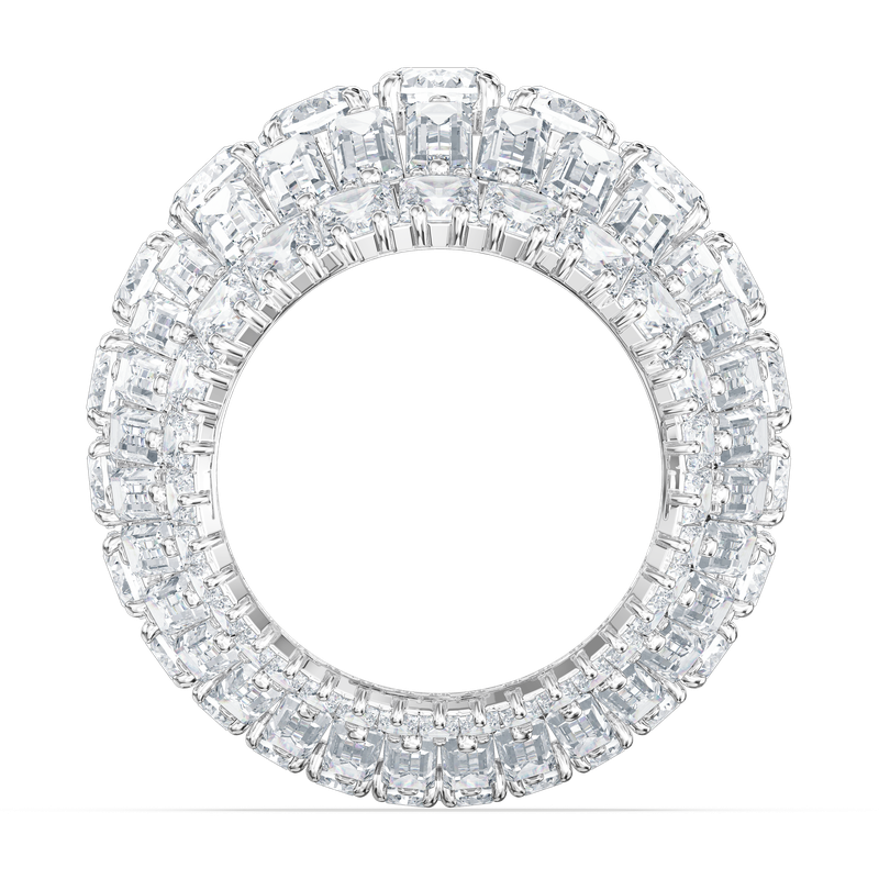 Swarovski Hyperbola cocktail ring, Mixed cuts, White