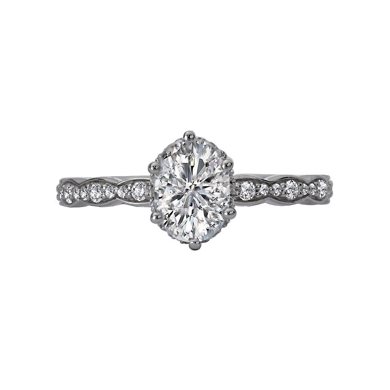 Romance Halo Semi-Mount Diamond Ring 119216-OV100K - The