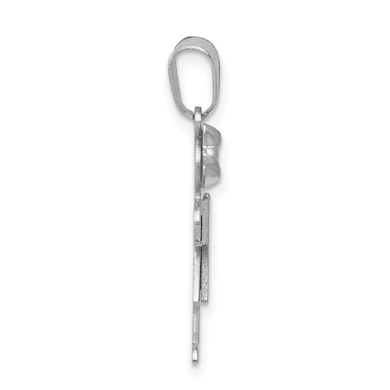 Quality Gold 14k White Gold Small Girl w/Bow on Left