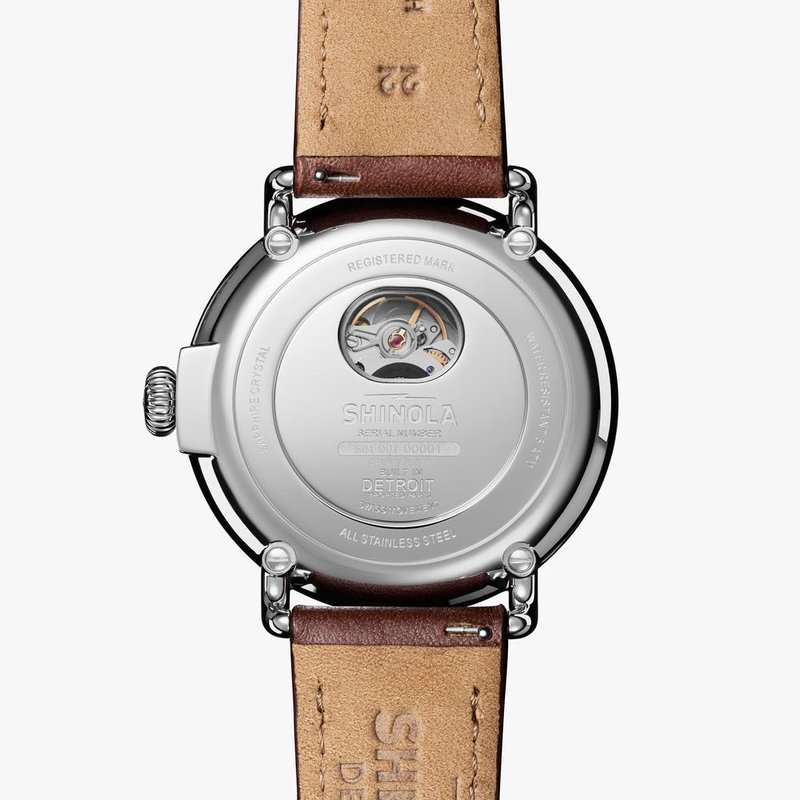 Shinola Runwell Automatic 45mm, Dark Cognac Leather Strap
