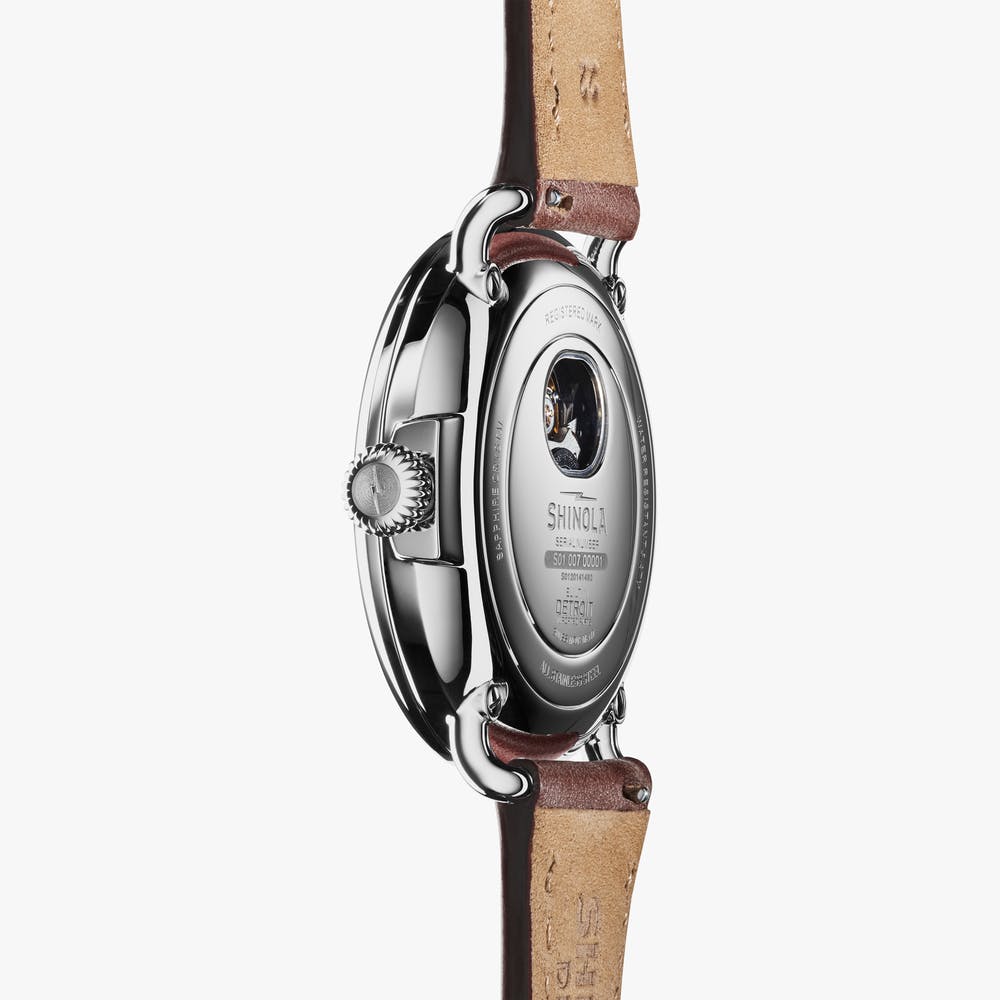 Shinola Runwell Automatic 45mm, Dark Cognac Leather Strap
