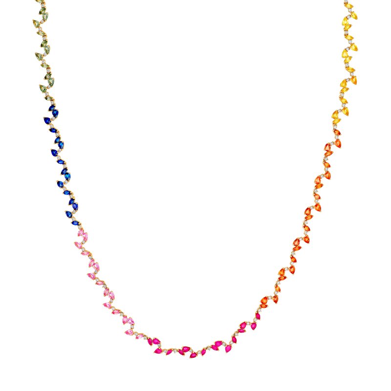 Midas Chain Sapphire Rainbow Blossom Necklace TM028920 - Charles