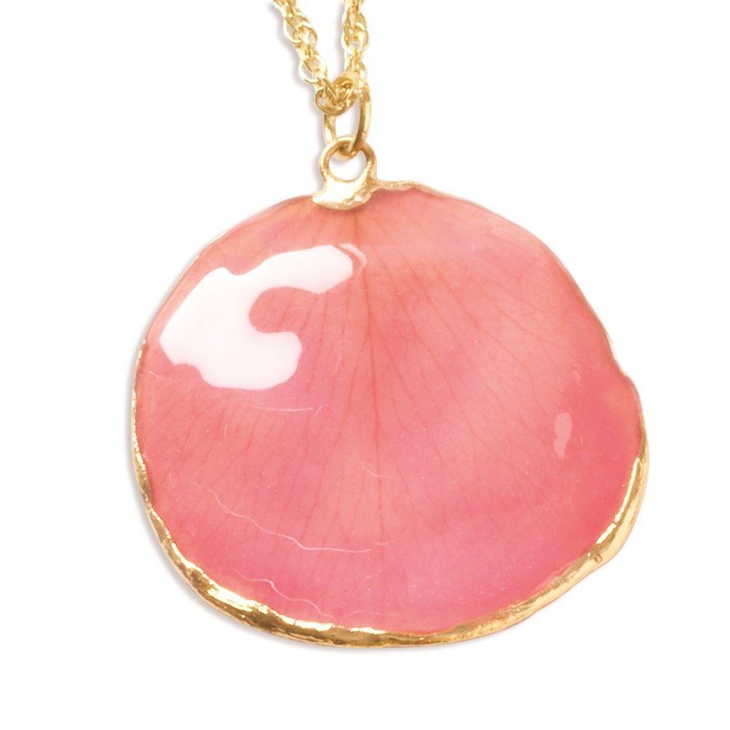 Lacquer Dipped 24k Gold Trim Pink Real Rose Petal 20 Lacquer Dipped 24k Gold Trim Pink Real Rose Petal 20