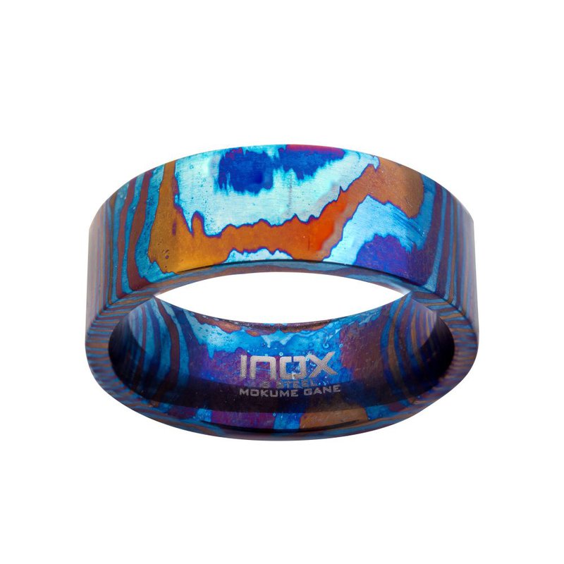 INOX Jewelry Raindrop Pattern Mokume Gane Inlay Titanium