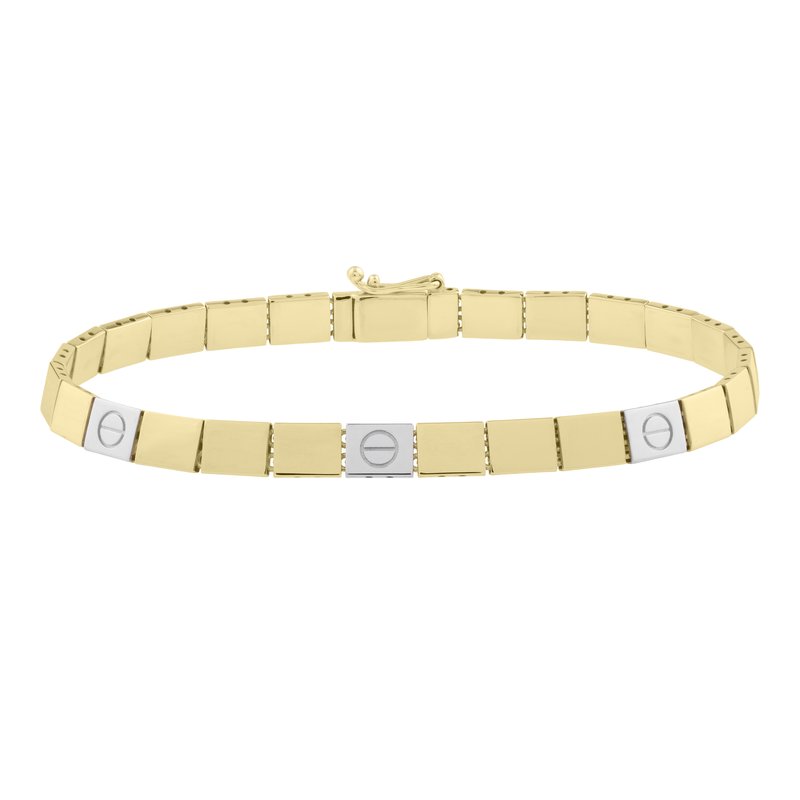 Royal Chain 14K Gold Two-Tone Nail Head Bracelet TC17019-07