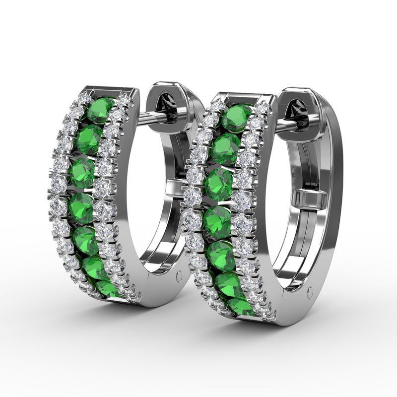 Fana Channel Setting Wide Hoop Earring ER1462E - Avenue Jewelers