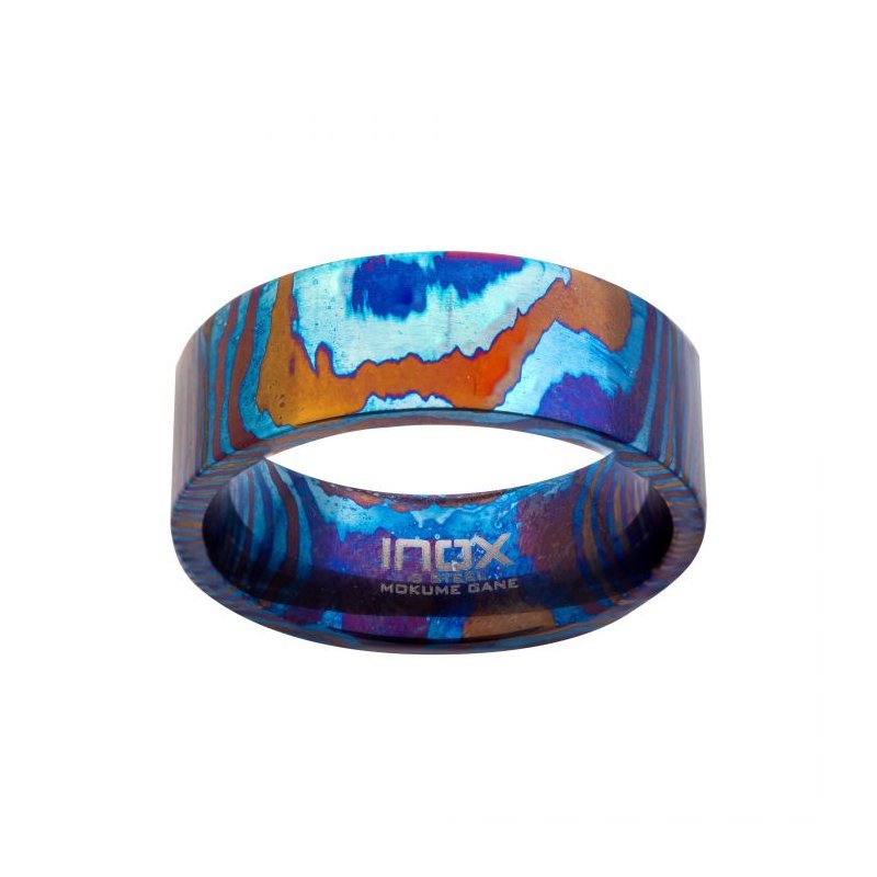 INOX Jewelry Raindrop Pattern Mokume Gane Inlay Titanium