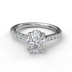 Classic Oval Cut Solitaire With Hidden Halo S3025 - Fana