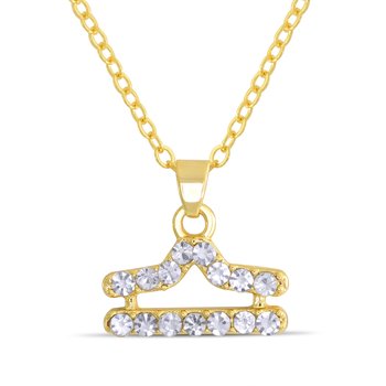 Goldtone Libra Crystal Pendant Z124-LN4530