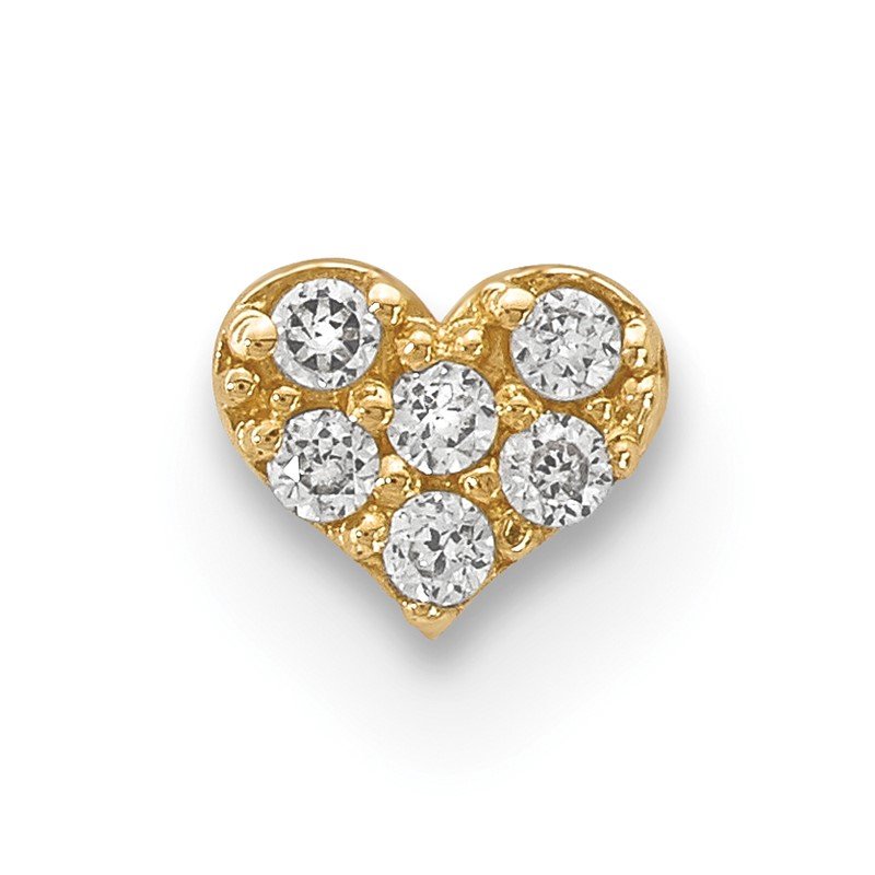 14k Gold 18 Gauge 3mm CZ Labret / Face Jewelry 14k Gold 18 Gauge 3mm CZ Labret / Face Jewelry