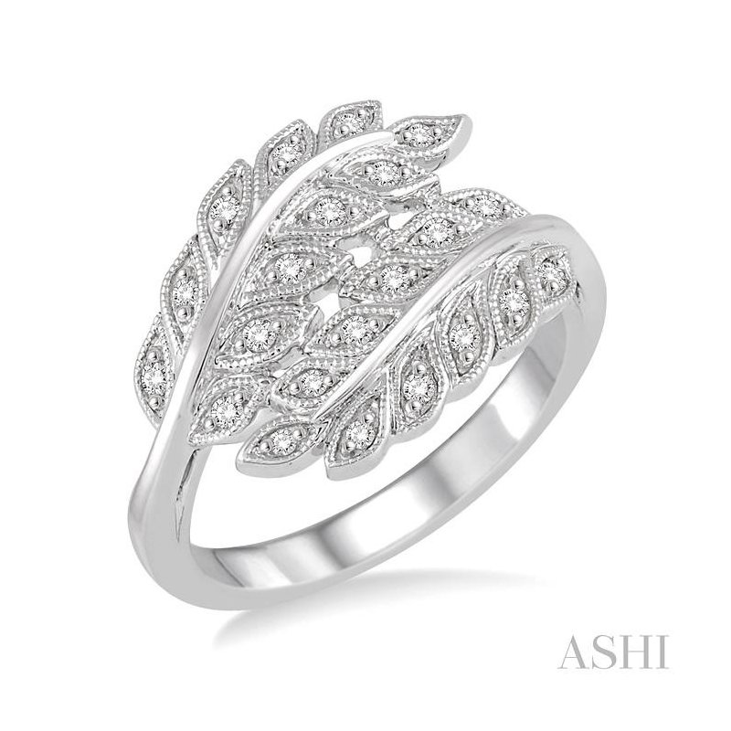Silver Leaf Diamond Fashion Ring Silver Leaf Diamond Fashion Ring