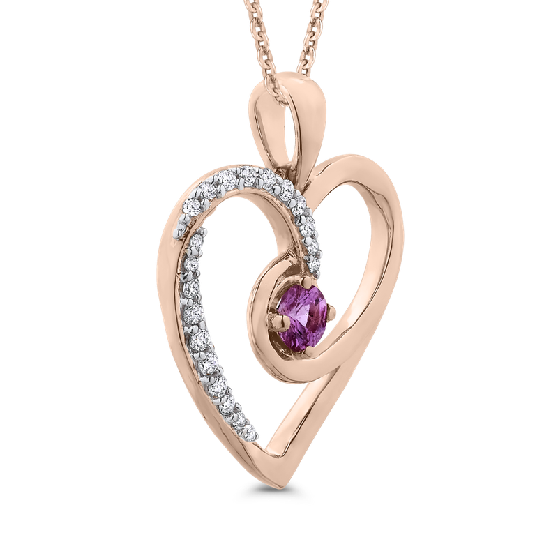 10k Pink Sapphire store Heart Necklace