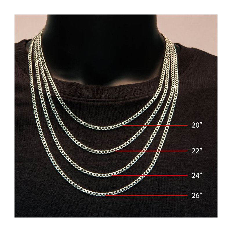 INOX Jewelry 6mm Steel Classic Curb Chain Necklace NSTC1606