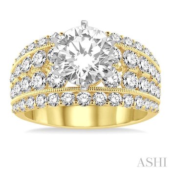 Round Shape Semi-Mount Diamond Engagement Ring 17280OHFGYW-SM-2.10