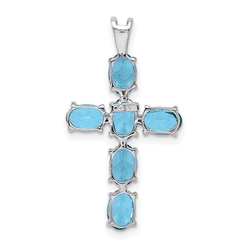 Sterling Silver Topaz store Blue Cross