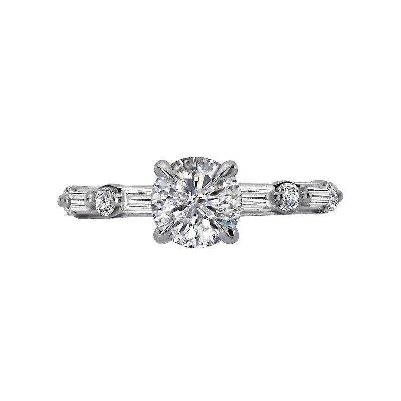 Romance Baguette Semi-Mount Diamond Ring 119170-RD100K