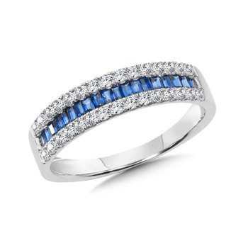 14K White Gold Sapphire and Diamond Ring CCS983-W