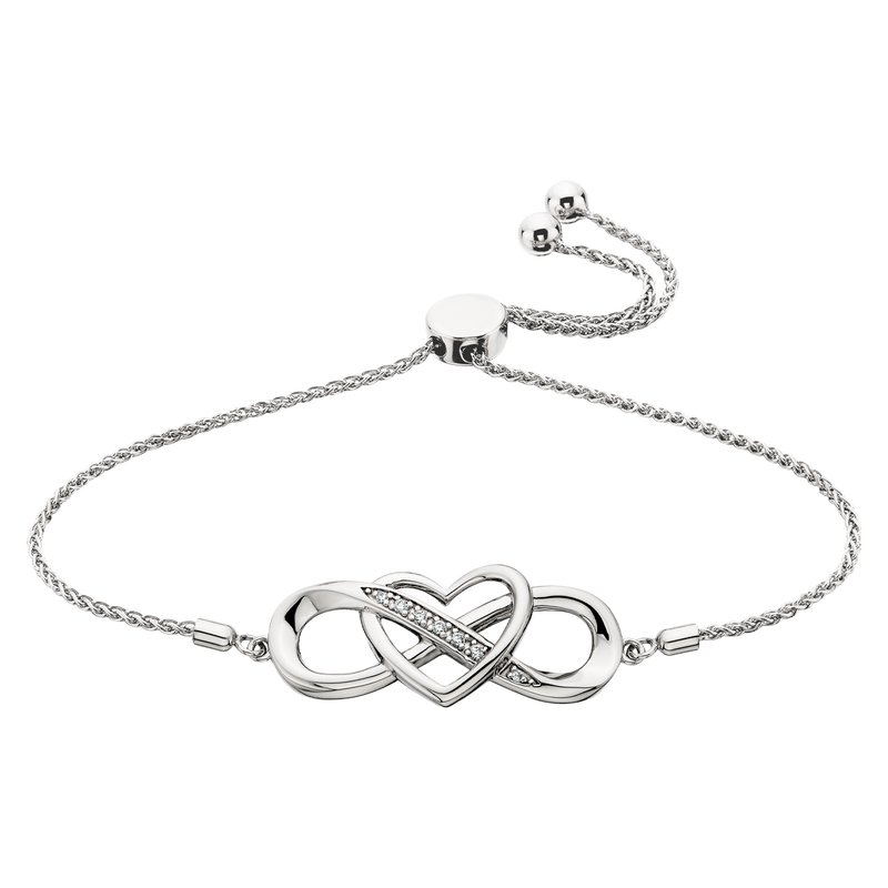 Berco Jewelry SS Infinity Heart Bracelet ASPSSCB691CZ