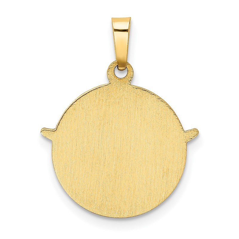 14k Gold Holy Spirit Medal Hollow Round Pendant