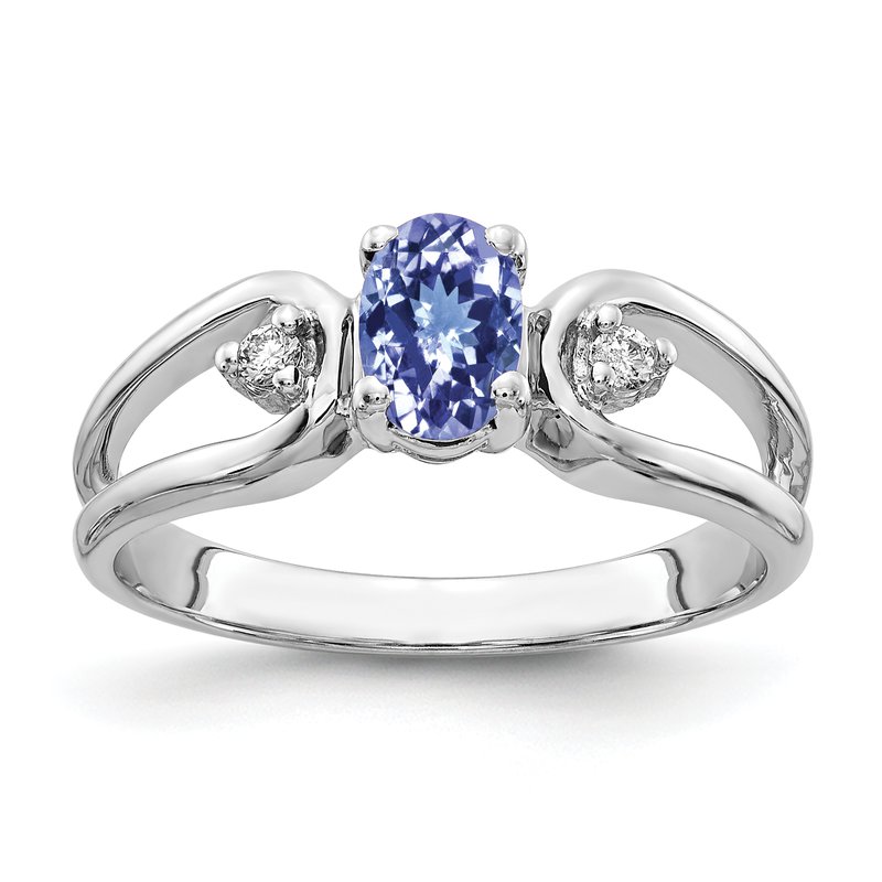 14k White Gold 6x4mm Oval Genuine Pink Sapphire And AA Diamond Ring