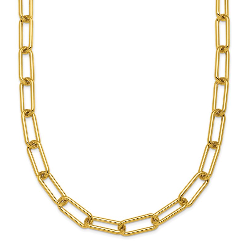 Italian Collection 14K Polished 4.8mm Solid Paperclip Link 34 Inch