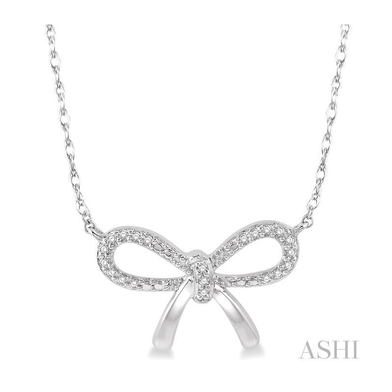 ASHI Bow Tie Diamond Fashion Necklace 98960SWTSNKWG