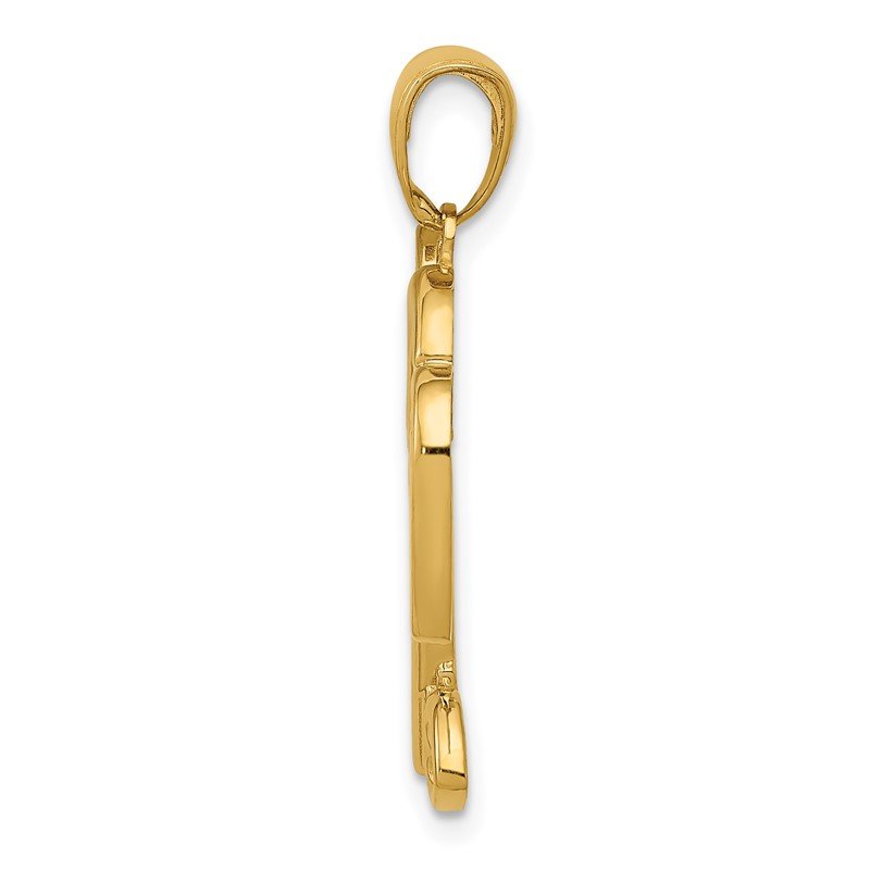 Quality Gold 14K Polished Heart Key and Lock Charm D4362 Quality Gold 14K Polished Heart Key and Lock Charm D4362