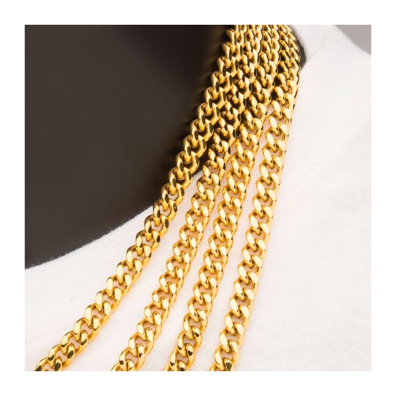 6mm 18Kt Gold IP Miami Cuban Chain Necklace