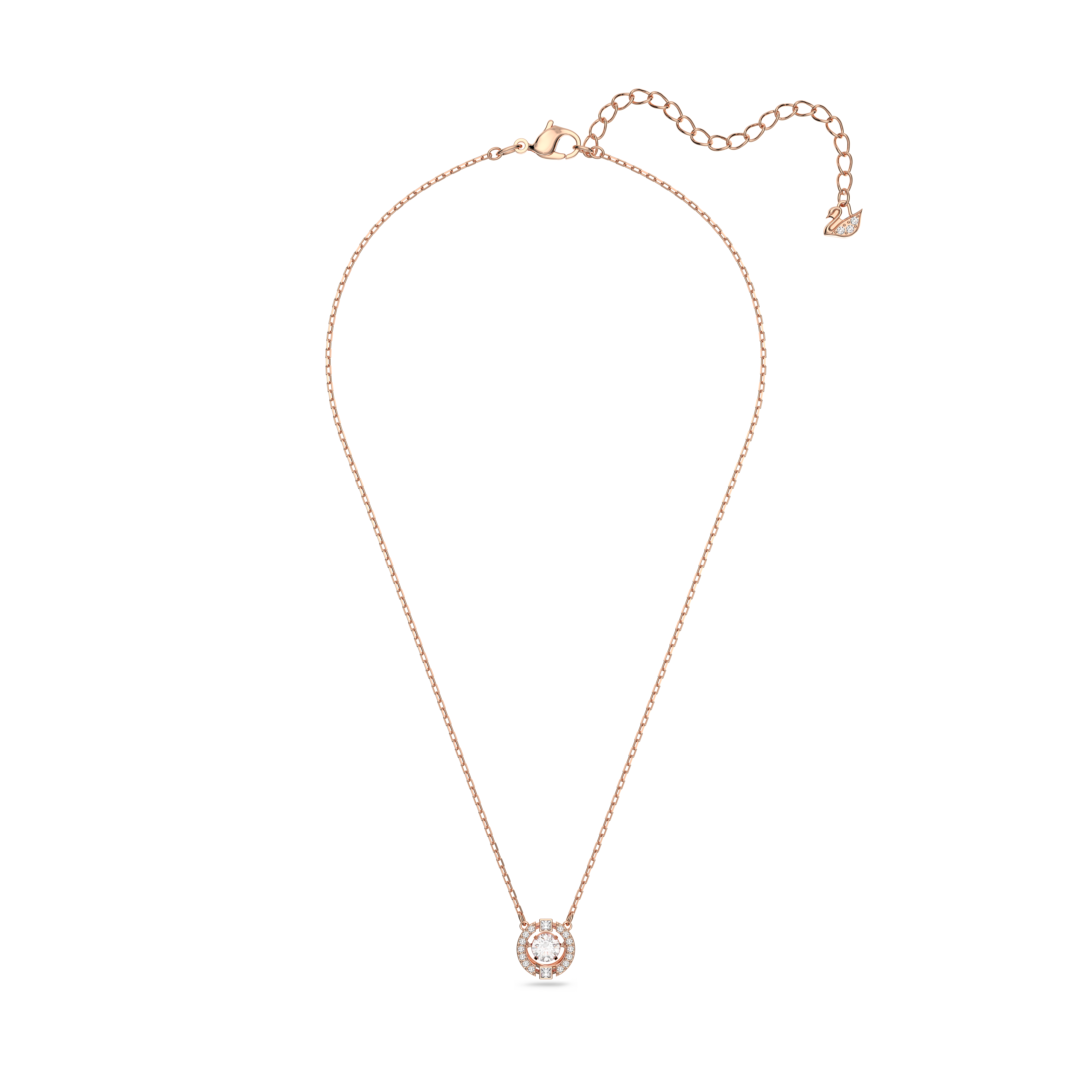 新品 スワロフスキー Sparkling Dance Round 5272364 Swarovski Sparkling Dance necklace, Round cut, White, Rose gold