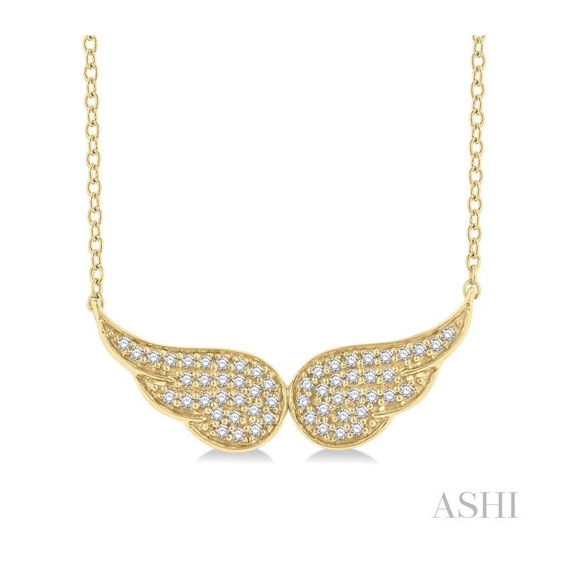 ASHI Angel Wings Petite Diamond Fashion Pendant 643N8METSPDYG