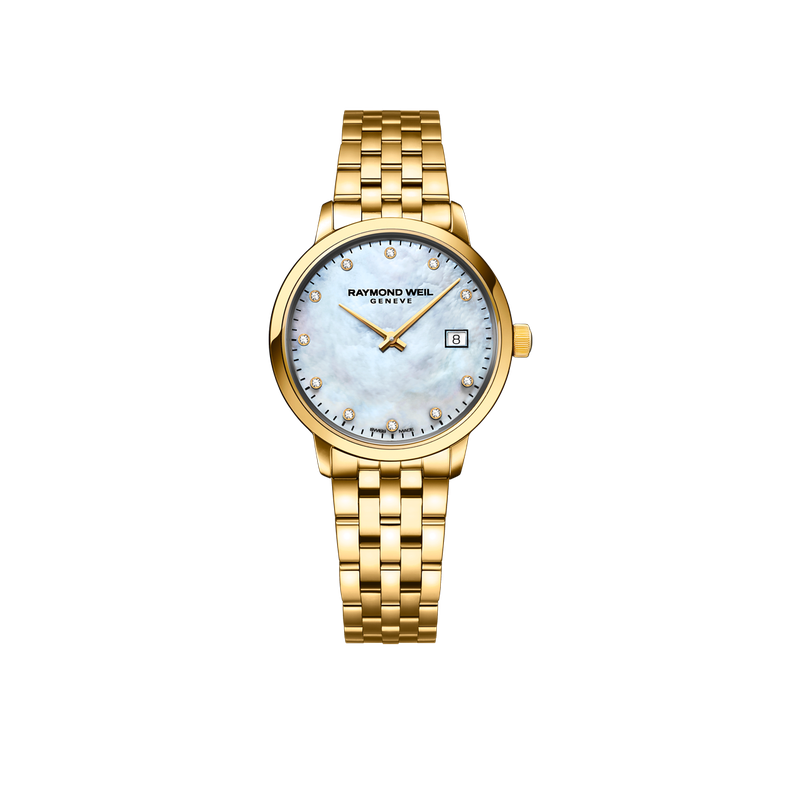 RAYMOND WEIL Toccata Classic Ladies Gold Diamond Steel Watch, 29mm