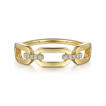 14K Yellow Gold Diamond Link Chain Ladies Ring LR52499Y45JJ