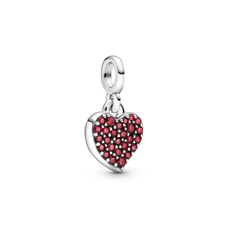 PANDORA Heart sterling silver dangle with red cubic zirconia 798981C01 ...