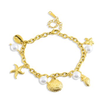 Marine Life and Pearl Charm Bracelet Z124-LN5676