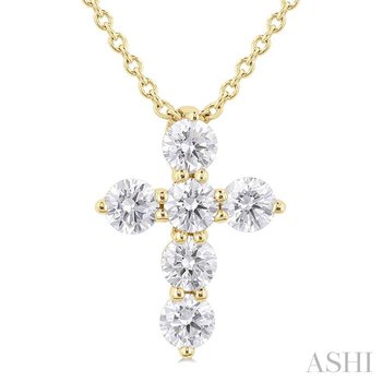 ASHI Channel Set Cross Diamond Fashion Pendant 95116SWTXPD