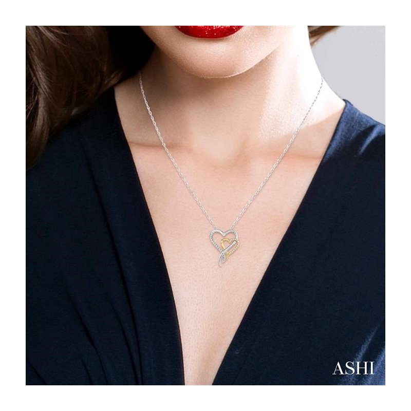 ASHI Double Heart Shape Diamond Fashion Pendant