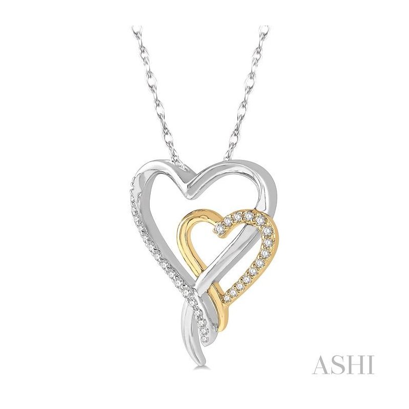 割引価格 ASHI Double Heart Shape Diamond Fashion Pendant アイドル