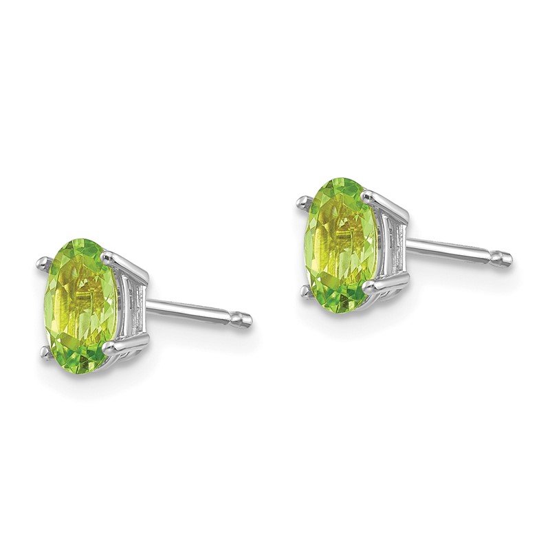 14k White or Yellow Gold 6x4 Oval Emerald Post Earrings