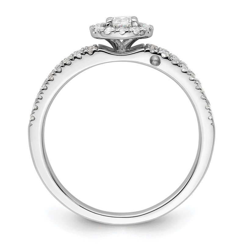 14K White Gold Lab Grown Diamond Two Promises Halo Complete Engagement Ring 14K White Gold Lab Grown Diamond Two Promises Halo Complete Engagement Ring