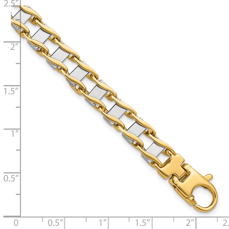 Quality Gold 14k Two-tone 7.5mm Hand-polished Fancy Link 8.5