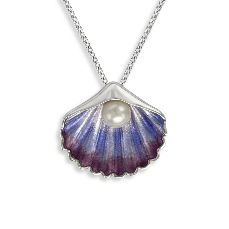 Nicole Barr Designs Purple Shell Necklace Sterling Silver Freshwater Pearl NN0454A Hoff Jewelers