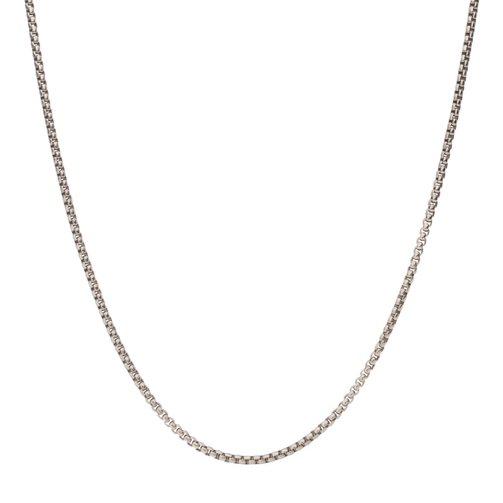 INOX Jewelry 3mm Titanium Box Chain Necklace with Lobster Clasp INOX Jewelry 3mm Titanium Box Chain Necklace with Lobster Clasp