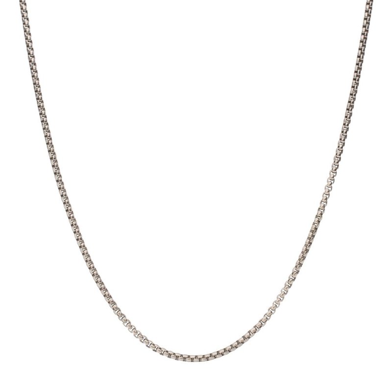 INOX Jewelry 3mm Titanium Box Chain Necklace with Lobster Clasp