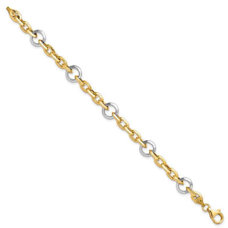 14k gold two tone bracelet hotsell 7 inch