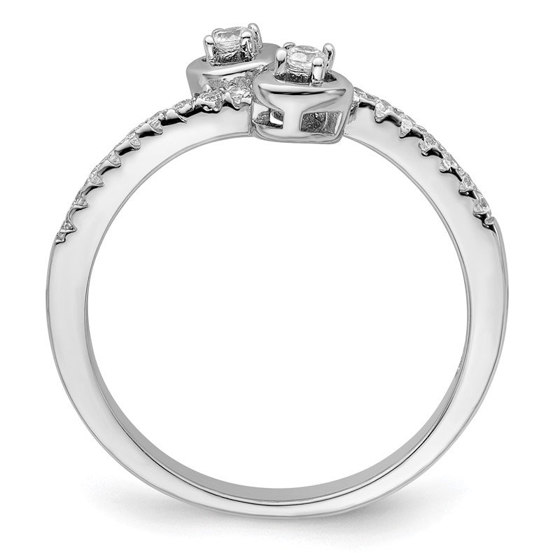 Sterling Silver CZ Brilliant Embers Double Hearts Two-Stone Ring Sterling Silver CZ Brilliant Embers Double Hearts Two-Stone Ring
